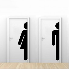 Наклейка на двери туалета М и Ж (половинка)