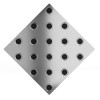 Плитка тактильная (конусы шахматные, непреодолимое препятствие) нержавеющая сталь AISI 304, 300х300х6 мм, черные вставки