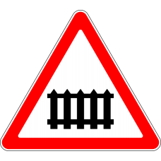 Дорожный знак 1.1 "Железнодорожный переезд со шлагбаумом"