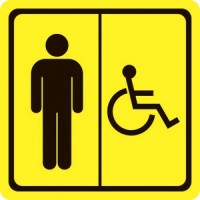 Тактильный знак пиктограмма "Туалет для инвалидов, мужской"