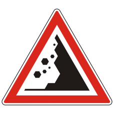 Дорожный знак 1.26 "Падение камней" Дорожный знак 1.26 "Падение камней"